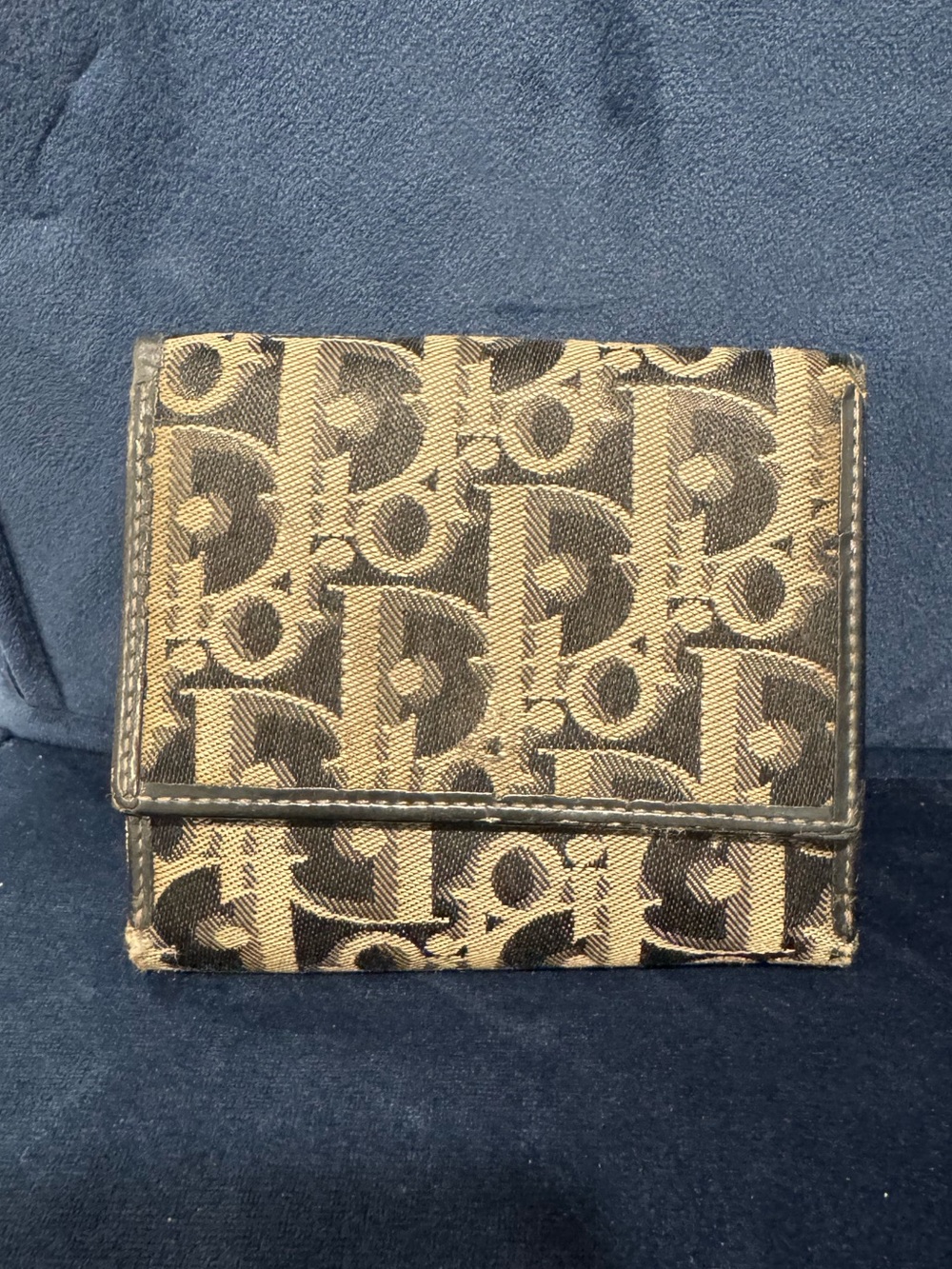 Dior Black and Cream Monogram Continental Wallet